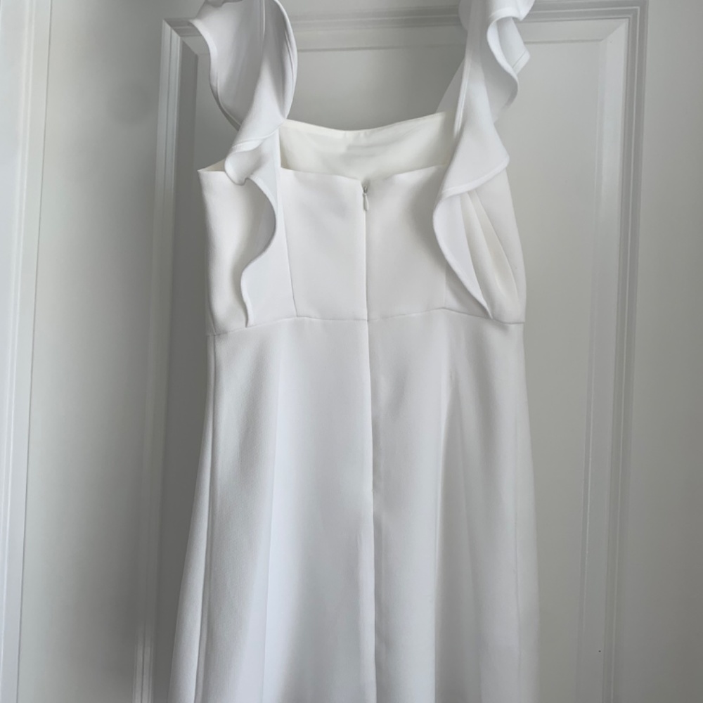 BCBGeneration Double Weave Ruffle Sleeve White Dress - Picture 3 of 9